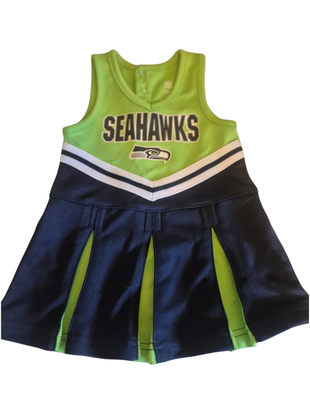 NFL Seahawks Girls' Lime Green & Navy Cheer Tank Dress 12 Months